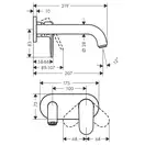 Смеситель для раковины настенный Hansgrohe Vernis Blend (цвет - хром), излив 205 мм (71576000) фото 3 Aquada.com.ua