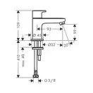 Кран для холодной воды Hansgrohe Vernis Blend (цвет - хром), без донного клапана (71583000) фото 2 Aquada.com.ua