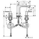 Смеситель для раковины 110 Hansgrohe Rebris S (цвет - хром), с донным клапаном 72530000