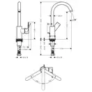 Hansgrohe Rebris E Змішувач для раковини високий, хром (72576000)