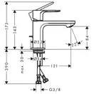 Hansgrohe Rebris S 80 Змішувач для раковини, хром (72586000)