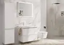 Змішувач для раковини 150 CoolStart EcoSmart+ Hansgrohe Tecturis E (колір - білий матовий), з донним клапаном 73053700