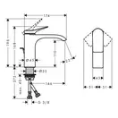 Hansgrohe Vivenis 110 Змішувач для умивальника, чорний матовий (75020670)