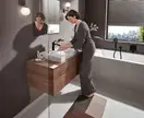 Смеситель для раковины Hansgrohe Vivenis (цвет - чёрный матовый), без донного клапана (75022670) фото 2 Aquada.com.ua