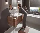 Смеситель для раковины высокий Hansgrohe Vivenis (цвет - хром), с донным клапаном (75030000) фото 2 Aquada.com.ua
