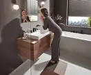 Смеситель для раковины Hansgrohe Vivenis (цвет - чёрный матовый), с донным клапаном (75033670) фото 2 Aquada.com.ua