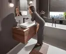 Смеситель для раковины высокий Hansgrohe Vivenis (цвет - чёрный матовый), с донным клапаном (75040670) фото 3 Aquada.com.ua