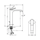 Hansgrohe Vivenis 250 Змішувач для умивальника, чорний (75040670)