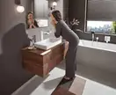 Смеситель для раковины высокий Hansgrohe Vivenis (цвет - белый матовый), без донного клапана (75042700) фото 2 Aquada.com.ua
