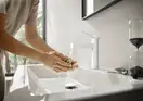 Смеситель для раковины Hansgrohe Finoris (цвет - белый матовый), с донным клапаном (76020700) фото 2 Aquada.com.ua