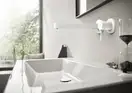 Смеситель для раковины настенный Hansgrohe Finoris (цвет - белый матовый), излив 225 мм (76050700) фото 2 Aquada.com.ua