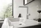 Смеситель для раковины высокий Hansgrohe Finoris (цвет - хром), с донным клапаном Push Open (76060000) фото 2 Aquada.com.ua