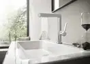 Смеситель для раковины высокий, с вытяжным душем, 2 вида струи Hansgrohe Finoris (цвет - хром), с донным клапаном Push Open (76063000) фото 2 Aquada.com.ua
