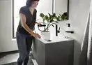 Смеситель для раковины высокий, с вытяжным душем, 2 вида струи Hansgrohe Finoris (цвет - чёрный матовый), с донным клапаном Push Open (76063670) фото 8 Aquada.com.ua