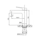 KOER KI-10016-02 Смеситель для умывальника, нерж. сталь (KR4789)