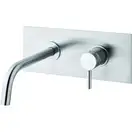 Змішувач для умивальника Paffoni Light, настінний, вилив 12.3 см, Steel Looking (LIG104ST)