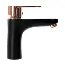 Смеситель для умывальника (раковины) REA MILD BLACK ROSE GOLD низкий (REA-B4807)