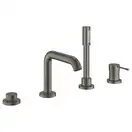 Смеситель на борт ванны Grohe Essence (цвет - тёмный графит, матовый), с душевым гарнитуром (19578AL1) фото 1 Aquada.com.ua