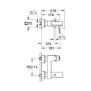 Смеситель для ванны Grohe Eurocube (цвет - тёмный графит, матовый) (23140AL0) фото 4 Aquada.com.ua