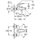 Grohe Eurosmart New Смеситель для ванны, хром (33300003)