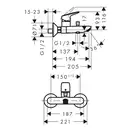 HANSGROHE Logis Смеситель для ванны, черный матовый (71400670)