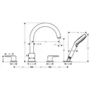 Смеситель на борт ванны Hansgrohe Vernis Blend (цвет - хром), с душевым гарнитуром (71456000) фото 2 Aquada.com.ua