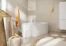 Смеситель для ванны напольный Hansgrohe Tecturis S (цвет - белый матовый), с душевым гарнитуром 73440700