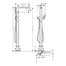 HANSGROHE Tecturis E Смеситель для ванны напольный, хром (73445000)