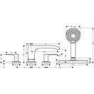 Змішувач на борт ванни Hansgrohe Vivenis з sBox на 4 отвори, хром (75444000)
