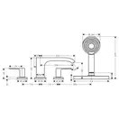 Смеситель на борт ванны Hansgrohe Vivenis (цвет - чёрный матовый), с душевым гарнитуром (75444670) фото 3 Aquada.com.ua