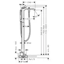 Смеситель для ванны напольный Hansgrohe Vivenis (цвет - белый матовый) (75445700) фото 2 Aquada.com.ua