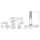Смеситель на борт ванны Hansgrohe Finoris (цвет - белый матовый), с душевым гарнитуром (76444700) фото 2 Aquada.com.ua