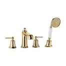 смеситель для ванны на 4 отверстия Omnires Armance gold, с термостатом (AM5232GL)