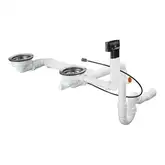 Сифон Hansgrohe D17-12 Automatic з переливом для миття з композиту на дві чаші Select (43948000)