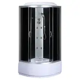 Бокс душовий з гідромасажем Mixxus STRONG SBH01-90x90x215-GR SATIN з високим піддоном (MI6889)