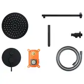 Душевая система CORSAN LUGO BLACK + BOX скрытого монтажа (Z03MBL)