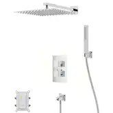 Душевая система с изливом и термостатом CORSAN ANGO 30 CHROME + BOX скрытого монтажа (ZA30TCHW)