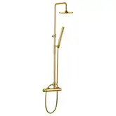 Душевая система с термостатом Paffoni Master Top King (цвет - цвет - Honey gold / Медовое золото), верхний душ Ø 300 мм (ZCOL621KLIGHG)