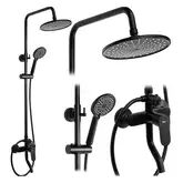 Душевой гарнитур REA SALTON BLACK черный с изливом (REA-P2409)