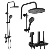 Душевой гарнитур REA MAX BLACK с изливом (REA-P6615)