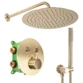 Душевая система с термостатом REA MILER BRUSHED GOLD + BOX скрытого монтажа (REA-P6716)