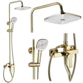 Душевой гарнитур REA  ARGUS GOLD золотой с изливом (REA-P7840)