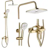 Душевой гарнитур REA  ARGUS BRUSHED GOLD золотой матовый с изливом (REA-P7841)