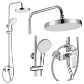 Душевой гарнитур REA BLOOM CHROME WHITE с изливом (REA-P9527)