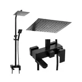 Душевой гарнитур Yoka CUBE 25 BLACK черный с изливом (BP.CUBE-25-BLK)