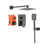 Душевой гарнитур скрытого монтажа Yoka DUAL 25 BLACK + BOX черный (BP.DUAL25 BLK)