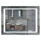 Дзеркало Mixxus STYLE MR03-90x70 з Led Touch, Anti-fog, димером, регулятором яскравості, годинником (MI6007)
