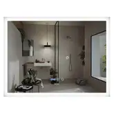 Дзеркало Mixxus FLAT MR04-100x60 з Led Touch, Anti-fog, димером, регулятором яскравості, годинником (MI6008)