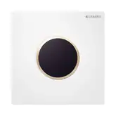 Клавіша змиву Geberit Sigma 10 (панель та клавіші - білий глянець, декоративне кільце - позолота)  116.025.KK.1
