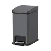 Відро для сміття з плавним закриттям прямокутне Koer TC-010108-07 8 л колір графіт (KR5591)
